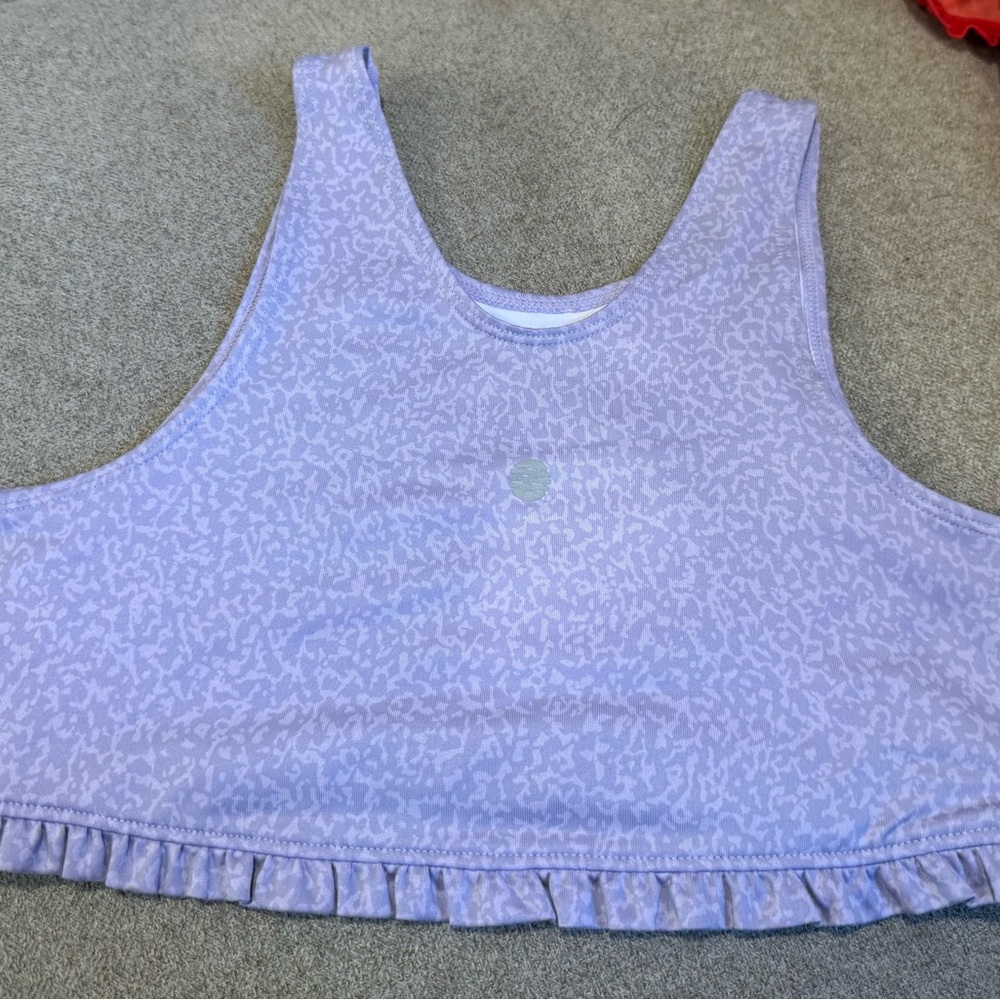 Zella Lavender Ruffled Sports Bra